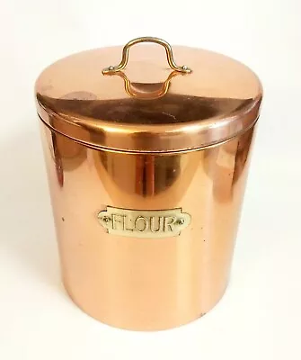 Vintage Copper Brass Kitchen Canister Flour ODI  • $19.50