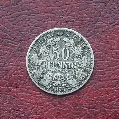 Germany 1877H Silver 50 Pfennig • £20