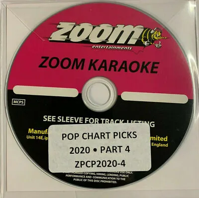 £8.95 • Buy Zoom Karaoke CD+G Disc - Pop Chart Picks 2020 (Part 4)