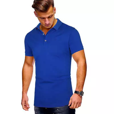 Pure Color Casual Men's Short-sleeved POLO Shirt For Men • $25.53