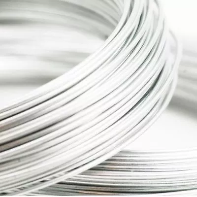 ❤ 10m Silver Aluminium Craft WIRE Choose 15/18/20 Gauge 0.8mm1mm1.5mm2.5mm ❤ • £1.30