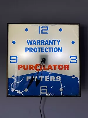 Vintage Purolator Oil Filters Lighted Advertising Bubble Clock Automotive Sign • $399.99