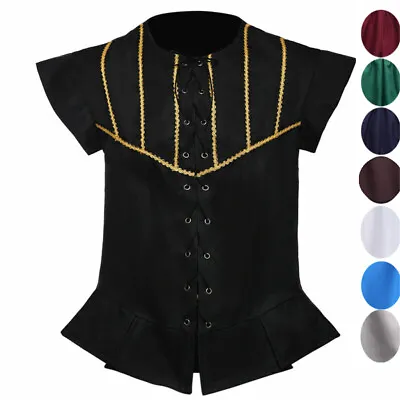 Medieval Doublet For Men Renaissance Vest Tudor Period Mens Waistcoat Halloween • $22.99