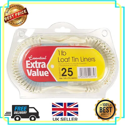 £5.99 • Buy Baking Loaf Tin Liner Paper Baking Non Stick Grease Proof Cake Case 25 Liner 1lb