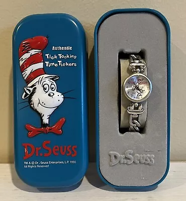 Dr. Seuss Cat In The Hat TickTocking Time Tickers Silver Tone Womans W/Box 1998 • $25