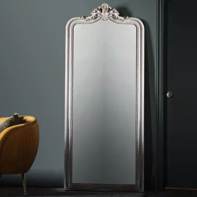 £215 • Buy Antique Silver Crested Ornate Full Length Leaner Wall Floor Mirror 190cm X 80cm