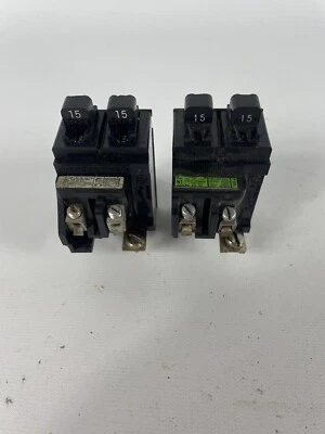$33.95 • Buy Lot Of 2 Circuit Breaker Pushmatic Gould P1515  15 Amp Two 1 Pole Twin Duplex