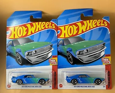 2023 HOT WHEELS ’69 FORD MUSTANG BOSS 302 FALKEN THEN AND NOW Lot Of 2 Cars • $4.75