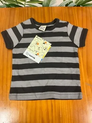 Katvig Grey Striped T-shirt Size 1year • £5