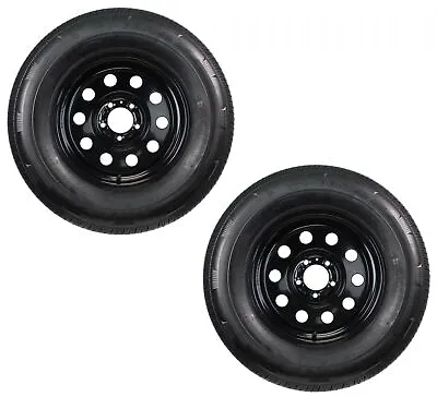 2-Pack Radial Trailer Tire On Rim Rainier ST205/75R15 5-4.5 Black Modular Wheel • $254.97
