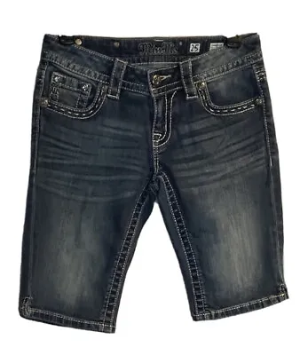 Ladies New MISS ME Black Tag Denim Jean Shorts Size 25 Waist • $29.99