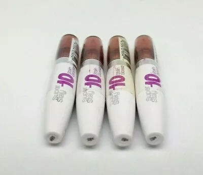 Maybelline NY Super Stay 10Hr Stain Gloss 190 Blissful Brown Lip Gloss 4pk NEW • $28.99