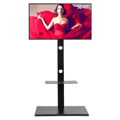 Heavy Duty Floor TV Stand With Mount 2 Shelves For 32  - 65  Plasma LCD LG Vizio • £58.99