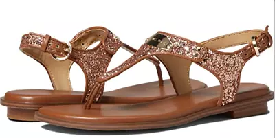 Michael Kors MK Plate Rose Gold Chunky Glitter Sandal Women's Sizes 5-11/NEW!!! • $79.95