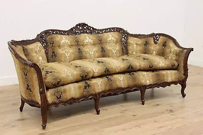 French Design Vintage Carved Birch Sofa Or Couch Flowers #48353 • $1450