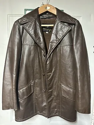 Vintage Startown Of Londontown Genuine Brown Leather Jacket Brown Size 40 Reg. • $24.99