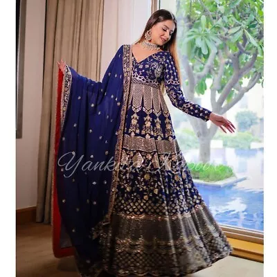 New Indian Party Wear Fancy Style Faux Georgette Salwar Kameez With Dupatta • $87.12