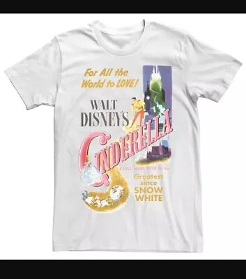 Men's Disney Cinderella Vintage Poster Graphic Tee T-Shirt - Medium • $24.95