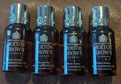 Lot X 4 Molton Brown Neon Amber Bath & Shower Gel 1oz/30ml Each Travel Size  • $14.99