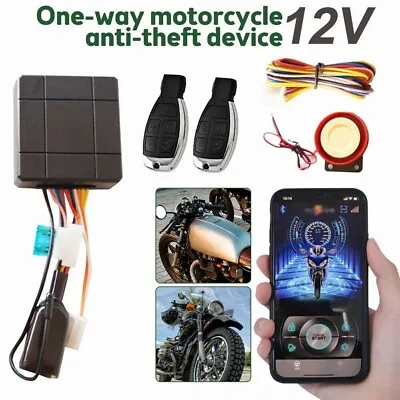 DC 12V Motorcycle Anti Theft Alarm System APP Remote Control Engine Start Stop • $26.31