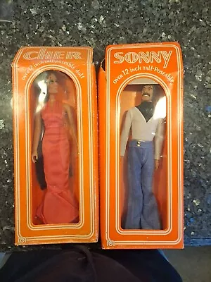 Vintage 1970s Mego Sonny And Cher Dolls 12  NEW IN BOX  • $557.15