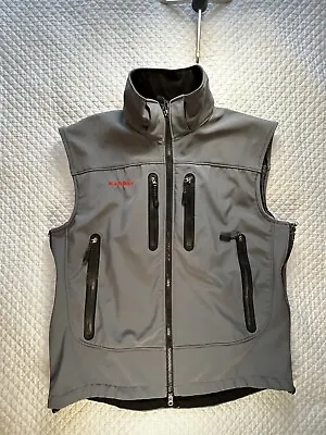 Mammut Soft Shell Windstopper Vest Zippers Men's Gray Small-Read Description • $27.95