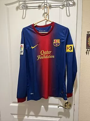 BARCELONA #10 MESSI 2012/2013 La Liga FOOTBALL Long Sleeve JERSEY HOME M • $60