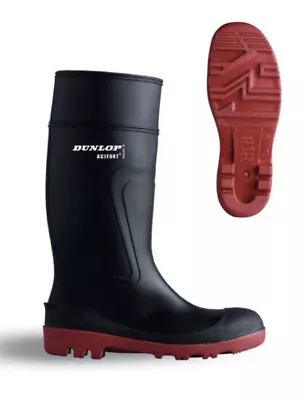 Dunlop Full Safety Wellington Boots Steel Toecap Size UK 8 /9 Acifort Warwick • £15