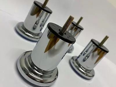 Chrome Cylinder Legs -  For Sofa Beds Furniture. Pack Of X4. M8 Insert • £8.99