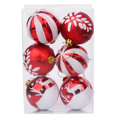 3.15 Christmas Shatterproof Painted Ornaments Party Decorations Set Of 6 • $20.29