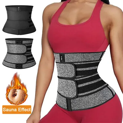 Men & Women Waist Trainer Cincher Sauna Sweat Belt Girdle Body Shaper Slimming • £15.79