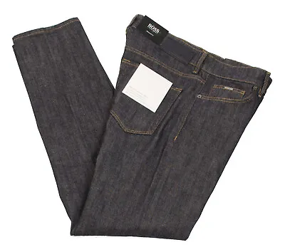 HUGO BOSS MAINE 3 Finest Italian Fabric Candiani MEN DK BLUE JEANS 50418130 401 • $79.90