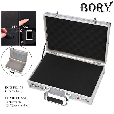 Functional Aluminium Hard Briefcase Business Storage Boxes Travel Case With Foam • $44.54