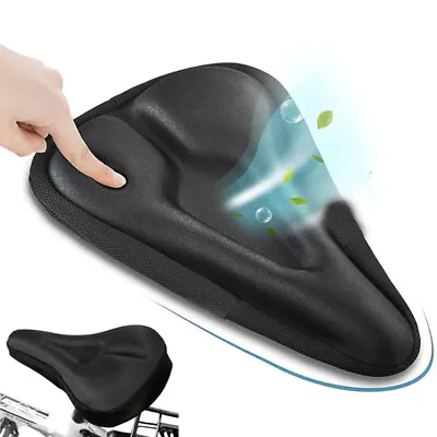 Bicycle Wide Seat Cover Gel Cushion Sporty Soft Padded For Mountain Bike Saddle • $6.99