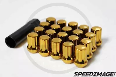 Z Racing Steel Spline 35mm Gold 14x1.5mm Lug Nuts Close Ended 20 Pcs Set Key • $39.99