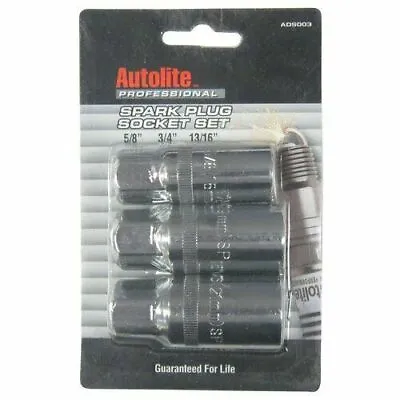 AutoLite Spark-Plug Socket Set    3pc   5/8''  3/4''   13/16''    Great Quality  • $11.99