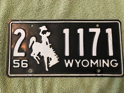 $50 • Buy Original 1956 Wyoming License Plate