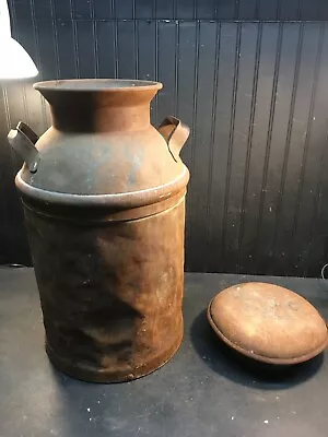 VINTAGE 10  GALLON STEEL  MILK CAN  FARM FRESH Pennsylvania Dairy • $139.50