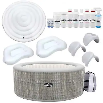 Inflatable Hot Tub Spa With Deluxe Kit & Smart Pump 4-6 Person - Rattan Effect • £479.98