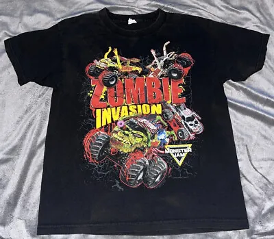 Monster Jam Zombie Invasion Youth T-Shirt Large Size 12 Unisex • $12.50