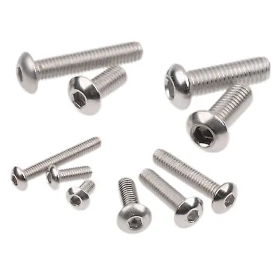 M3 M4 M5 M6 M8 Button Head Socket Screws Hex Machine Stainless Steel 304 Bolts • $10