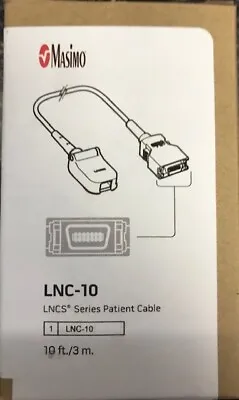 Masimo 1814 LNC-10 LNCS Series Patient Cable 10ft./3m. - Original OEM NEW • $65