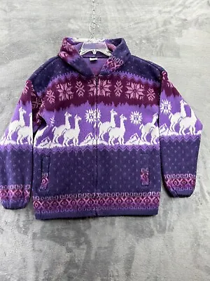 Yari Artesanias Adult Medium Full Zip Hoodie Wool Alpaca Lama Ecuador Otavalo • $34.97