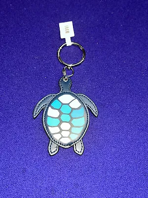 Vera Bradley Turtle Bag Charm Keyring Mirror Blue Island Medallion $36 NWT • $34.99