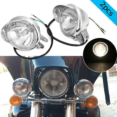 Bullet Visor Fog Passing Headlight For Yamaha V Star 650 950 1100 Custom Classic • $36.71