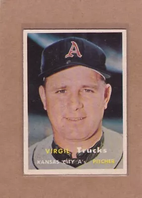 1957 Topps Baseball Virgil Trucks #187 A's Vgex *a22893 • $1.59