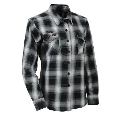 Milwaukee Leather Women's Black And White Long Sleeve Cotton Flannel Shirt*21611 • $42.99