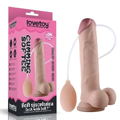 Lovetoy 9'' Squirting Realistic Dildo With Ball Sex Toy • $37.95