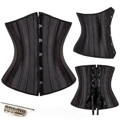 Women Steel Boned Waist Trainer Corset Bridal Underbust Bustier Lingerie Shaper • £22.79