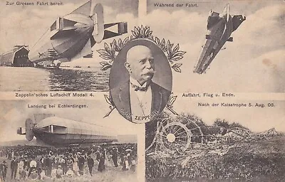Original Zeppelin Postcard 1909 • £5